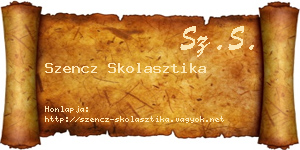 Szencz Skolasztika névjegykártya